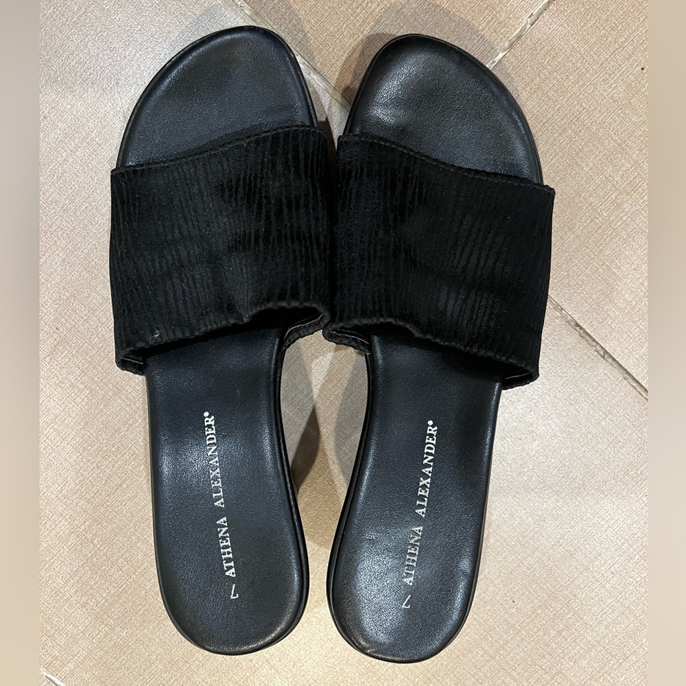 Black Athena Alexander wedge slippers